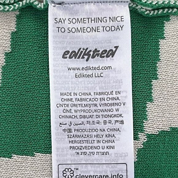 Edikted Women’s XS/S Morphy Oversized Pullover Sweater Crew Neck Green Geo Print - Picture 8 of 10